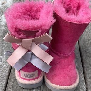 Pink girls 6T Ugg ribbon boots